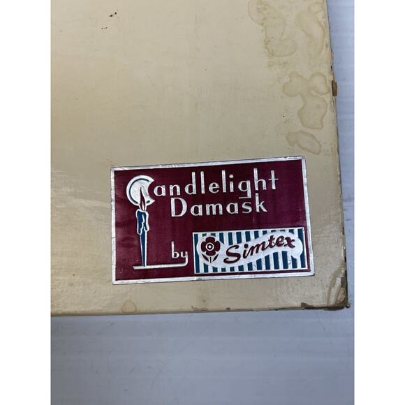 Candlelight Damask Tablecloth (54" x 54") and 4Napkins (14 x 14) Dresden Blue - Picture 6 of 10